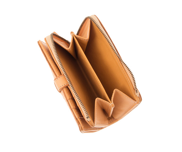 【WEB限定復刻カラー】カットワーク 二つ折り財布 詳細画像 ヌメベージュ 9