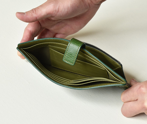 ダイヤカットワーク　マチなし長財布 詳細画像 フォレストグリーン 21