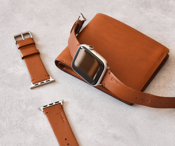 スマートウォッチ レザーバンドL（Apple Watch対応） 45mmサイズ 詳細画像 クロ 21