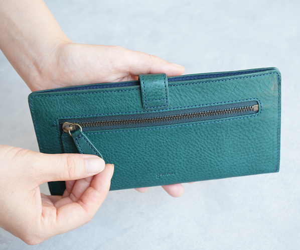 【新色】ダイヤカットワーク　マチなし長財布 詳細画像 ブルーグリーン 22