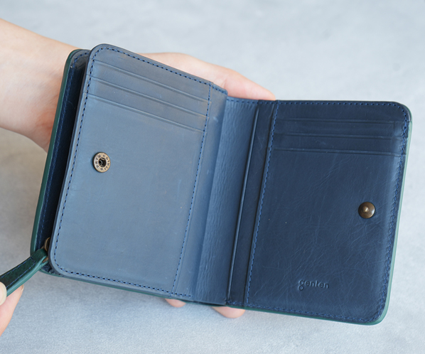【新色】ダイヤカットワーク　二つ折り財布 詳細画像 ブルーグリーン 22